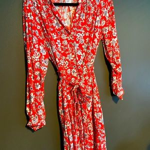 Red Button Down Gap Dress